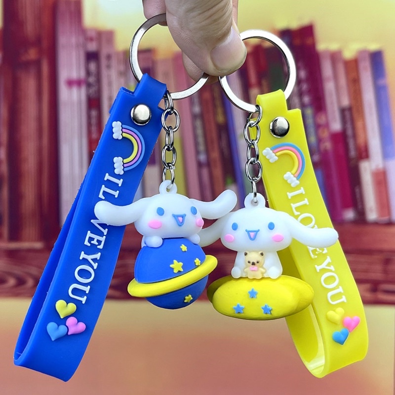 Móc khoá Thỏ Cinnamorol du hành vũ trụ dùng treo Balô, chia khoá xe tiện lợi