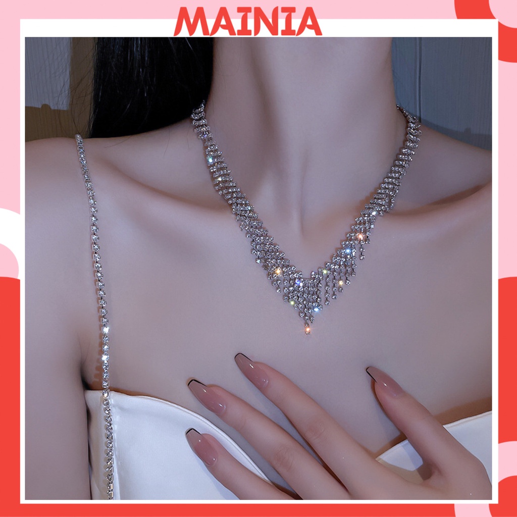 Dây Chuyền Vòng Cổ Đính Đá Siêu Sang Dự Tiệc Mainia Shop