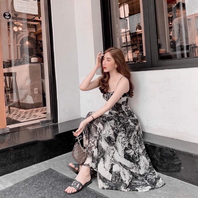 Váy 2 dây loang ,đầm 2 dây chất loang sanh chảnh | BigBuy360 - bigbuy360.vn