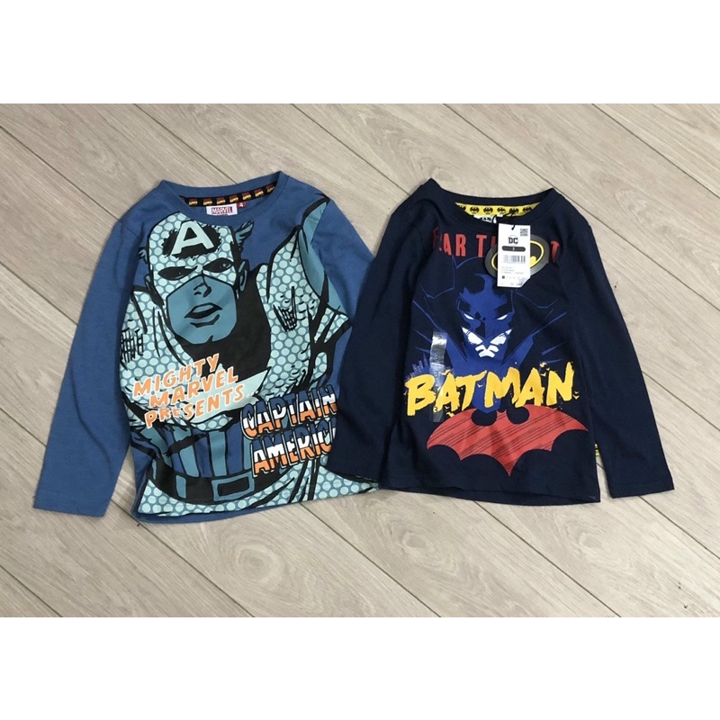 Áo cotton dài tay siêu nhân Marvel cho bé trai 10-38kg