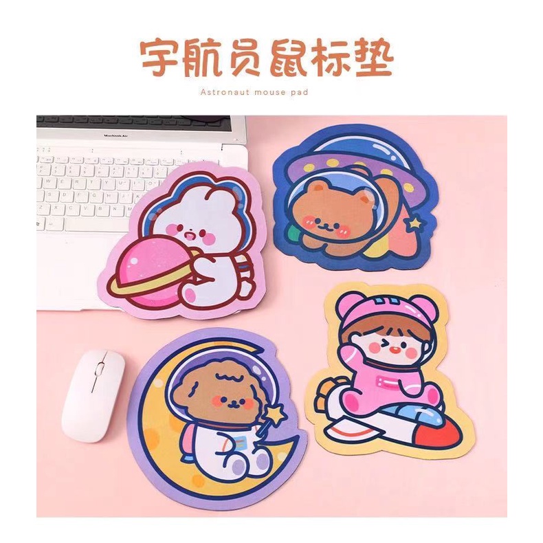 Tấm lót chuột bằng silicon hình phi hành gia hoạt hình dễ thương