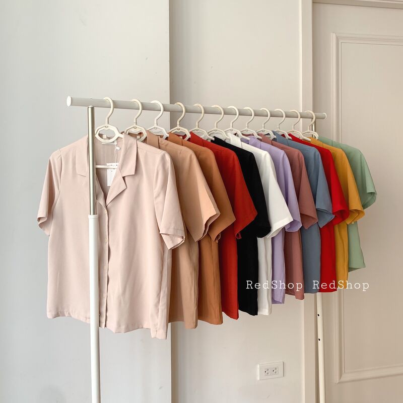 Áo Sơ Mi Nữ Basic Tay Lỡ Cổ Vest Kiểu Dáng Hàn Quốc Đủ Màu REDSHOP_27824