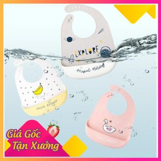 Yếm ăn dặm silicone 3D có máng hứng Muslin Tree