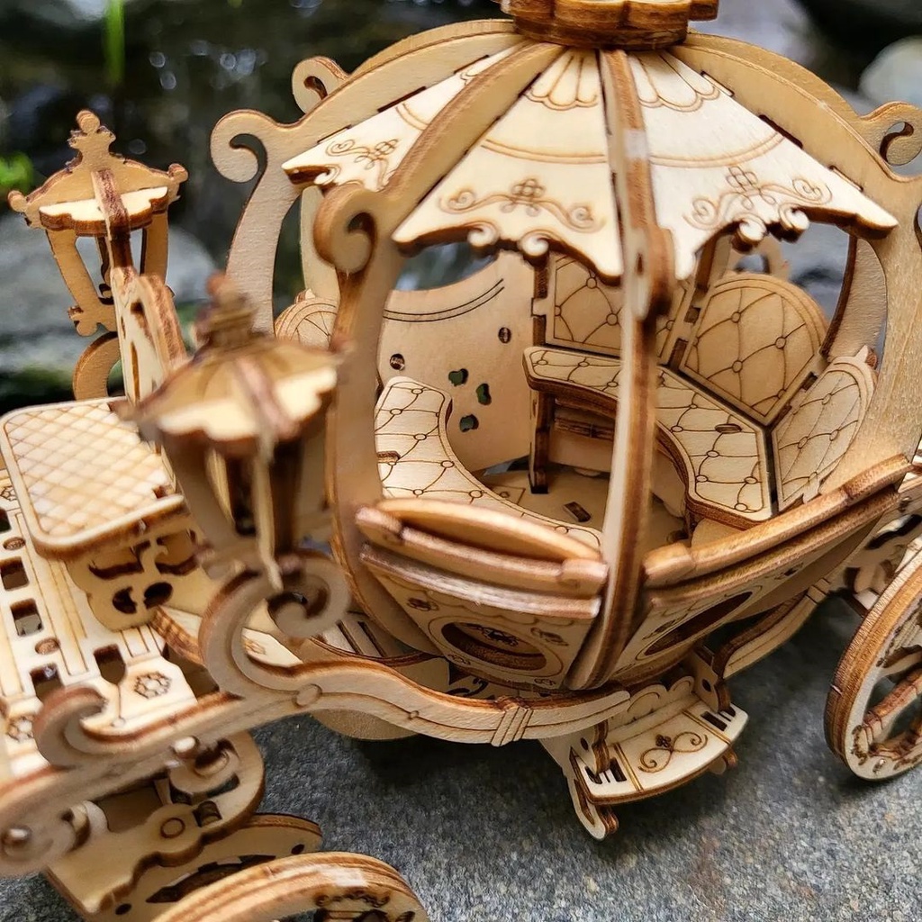 Mô Hình Gỗ 3D Lắp Ráp ROBOTIME Xe Bí Ngô Pumpkin Carriage TG302 [chưa ráp]