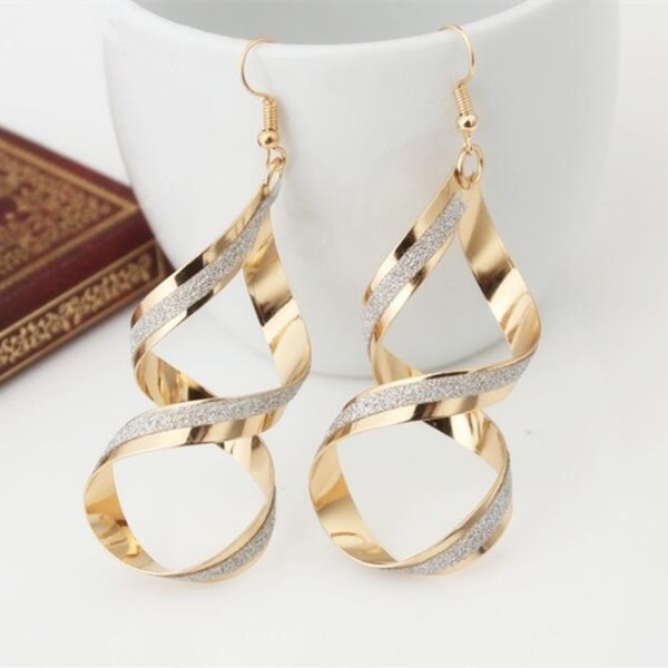 Khuyên tai thiết kế xoắn ốc phong cách Âu Mỹ cá tính thời trang