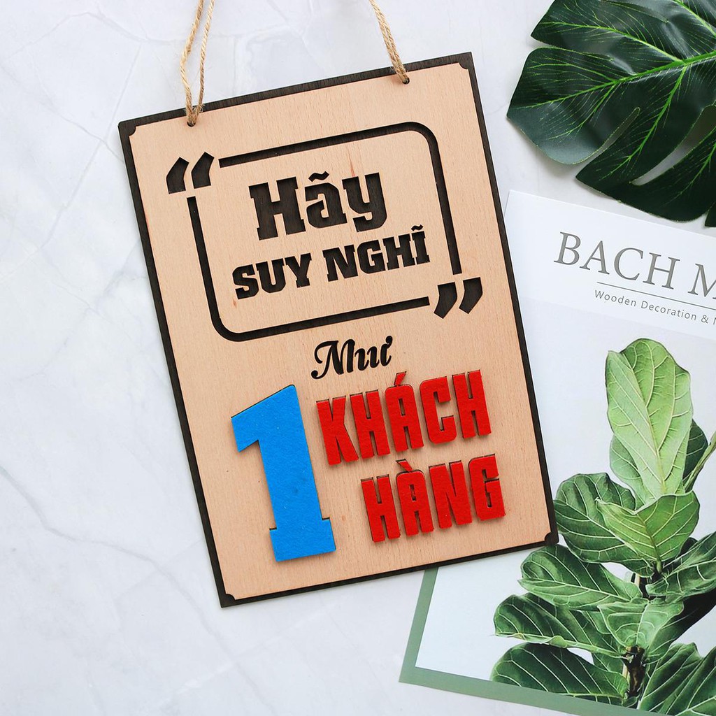 Bảng gỗ decor, bảng gỗ slogan (bảng gỗ trang trí DNDecor + quà tặng giá trị 17.000đ)