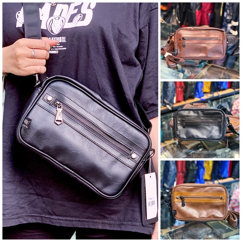 TÚI ĐEO CHÉO DA PU THREE BOX 5709 UNISEX