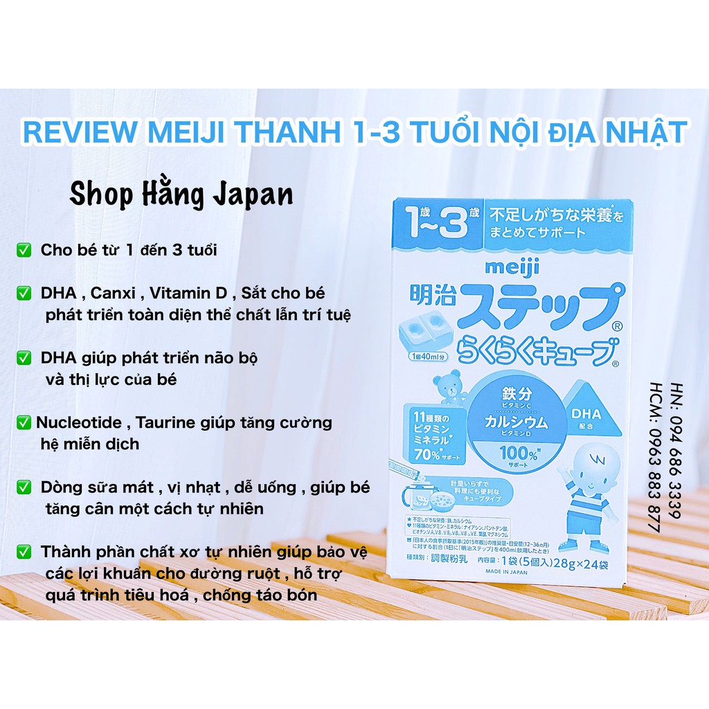 Sữa Meiji thanh nội địa Nhật Bản 648gr