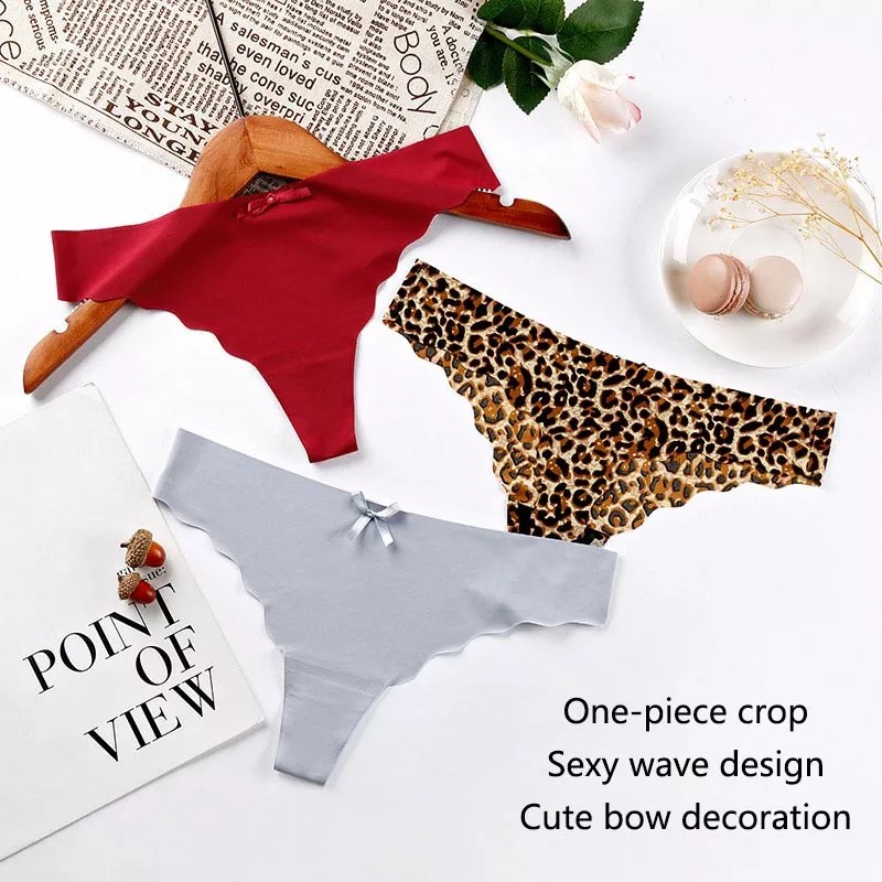 Quần lót da báo bằng lụa lạnh gợi cảm eo thấp dành cho nữ LEVAO