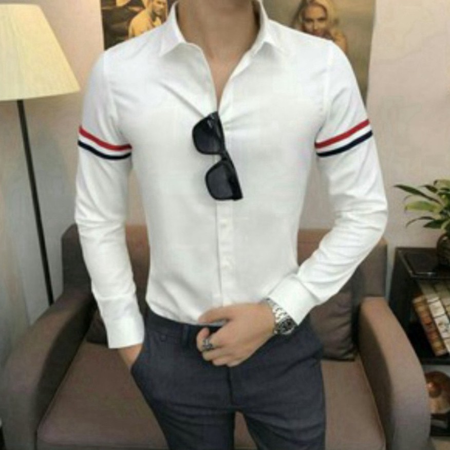 Áo Sơ Mi Nam Phối Cổ Tay Vải Mềm Cực Mát | BigBuy360 - bigbuy360.vn