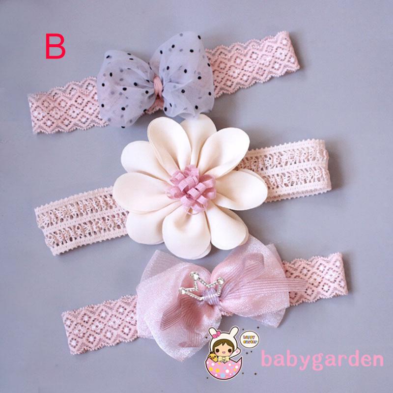 Set 3 băng đô bé gái màu sắc ngọt ngào thời trang