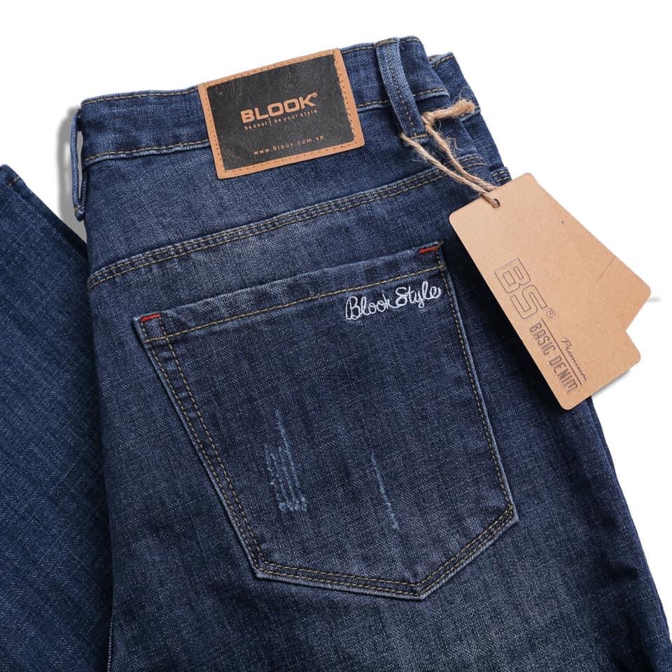 Quần Jeans BLOOK form slimfit ống đứng , không rách co giãn mã 30160 màu Denim [ HÌNH THẬT)