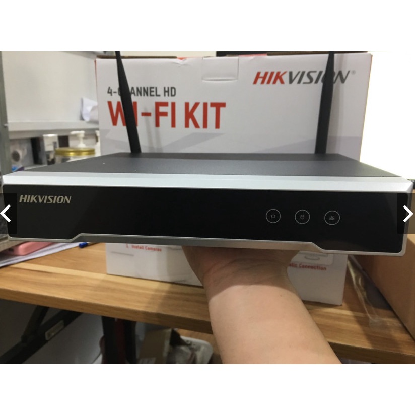 Bộ kit 4 Camera wifi và 1 đầu ghi IP thân trụ 2MP HIKVISION NK42W0H, không dây, có mic