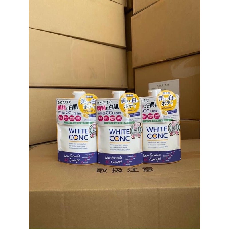 Kem Dưỡng Trắng White CC Cream White ConC dạng túi Nhật Bản, Dưỡng thể White Con CC cream 200g