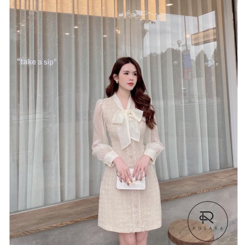 VÁY DẠ TWEED PHỐI TƠ THIẾT KẾ CÓ LÓT VM87 k