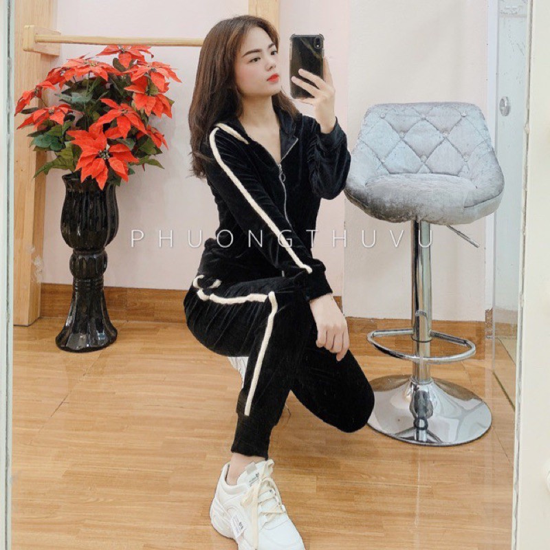 BỘ NHUNG VIỀN DÁNG THỂ THAO HÀNG QUẢNG CHÂU CAO CẤP MẪU MỚI NHẤT