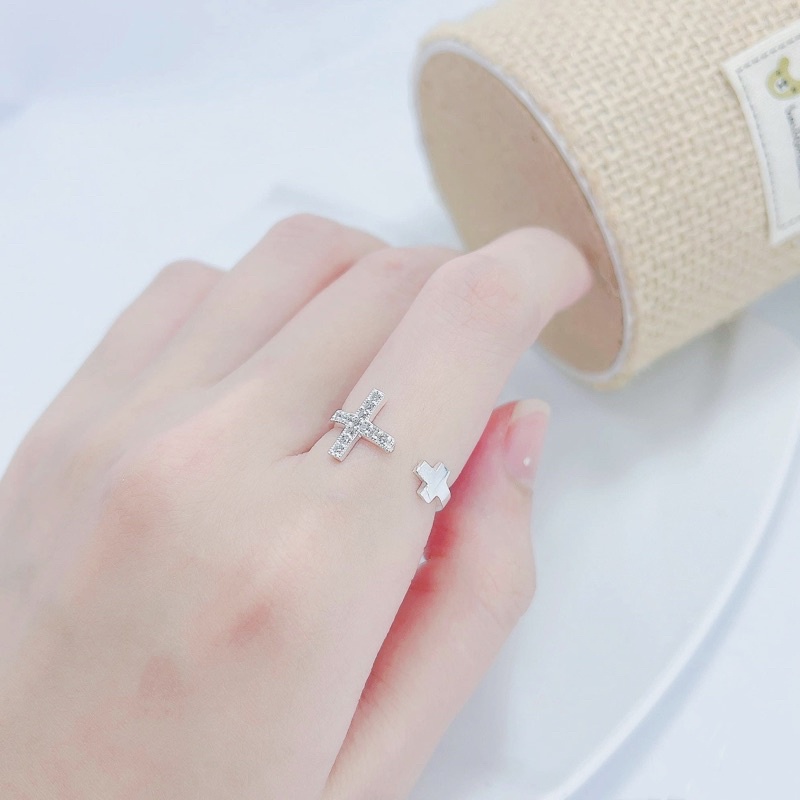 Nhẫn bạc thánh giá- bông tai bạc thánh giá DaLiA Jewelry hình chữ thập chuẩn bạc nguyên chất