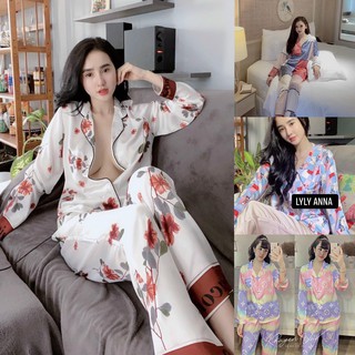 Bộ Pijama satin lụa sanh chảnh nhiều mẫu - đồ bộ tay dài