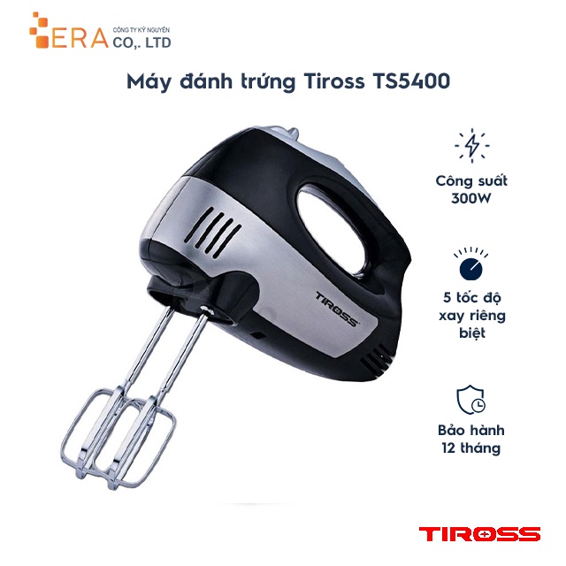 [Mã ELHA22 giảm 6% đơn 300K] Máy đánh trứng Tiross TS5400 (Đen)