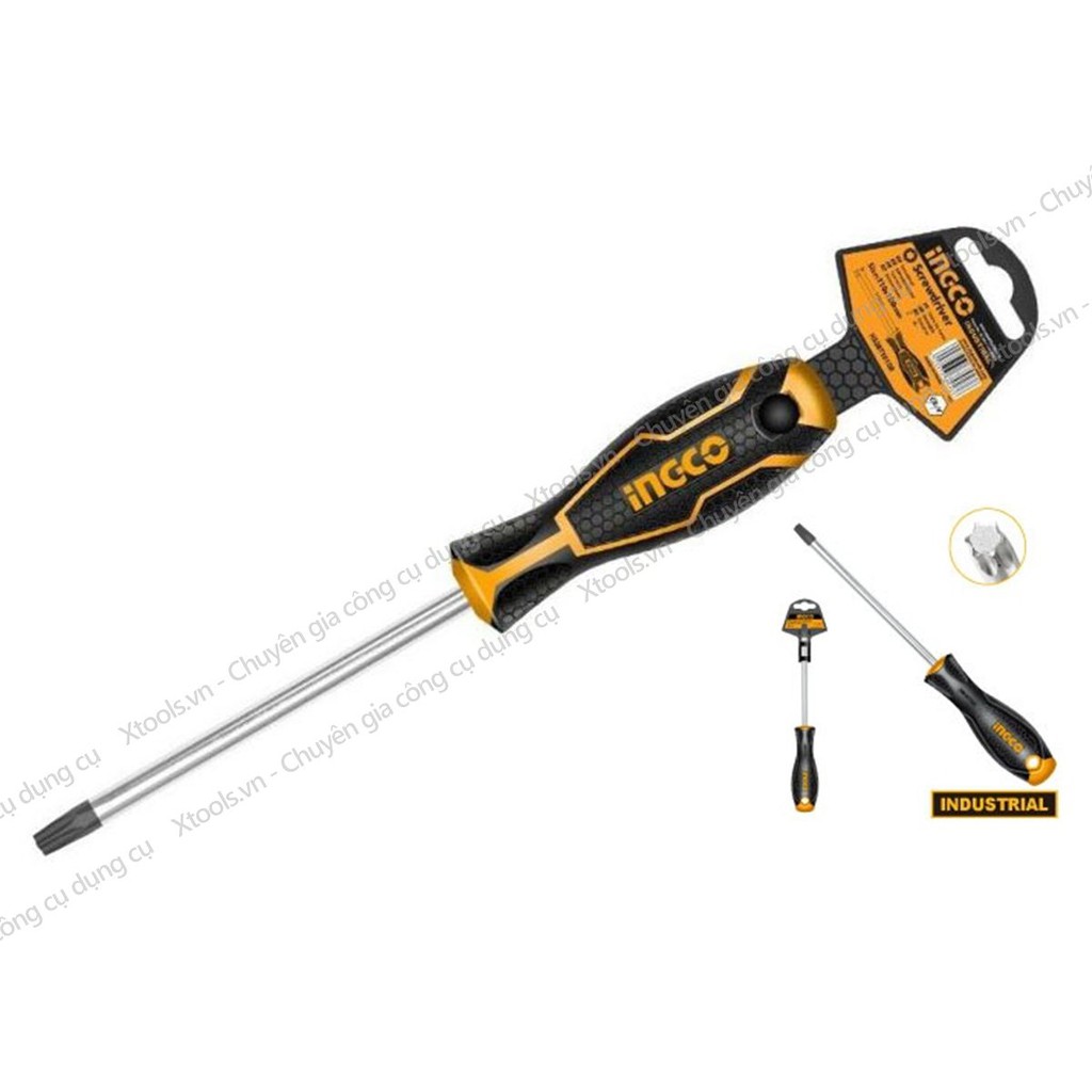 Tua vít hoa thị đầu hít nam châm INGCO 5-6mm thép Cr-V siêu cứng chống rỉ tuốc nơ vít hít ốc vít tự động