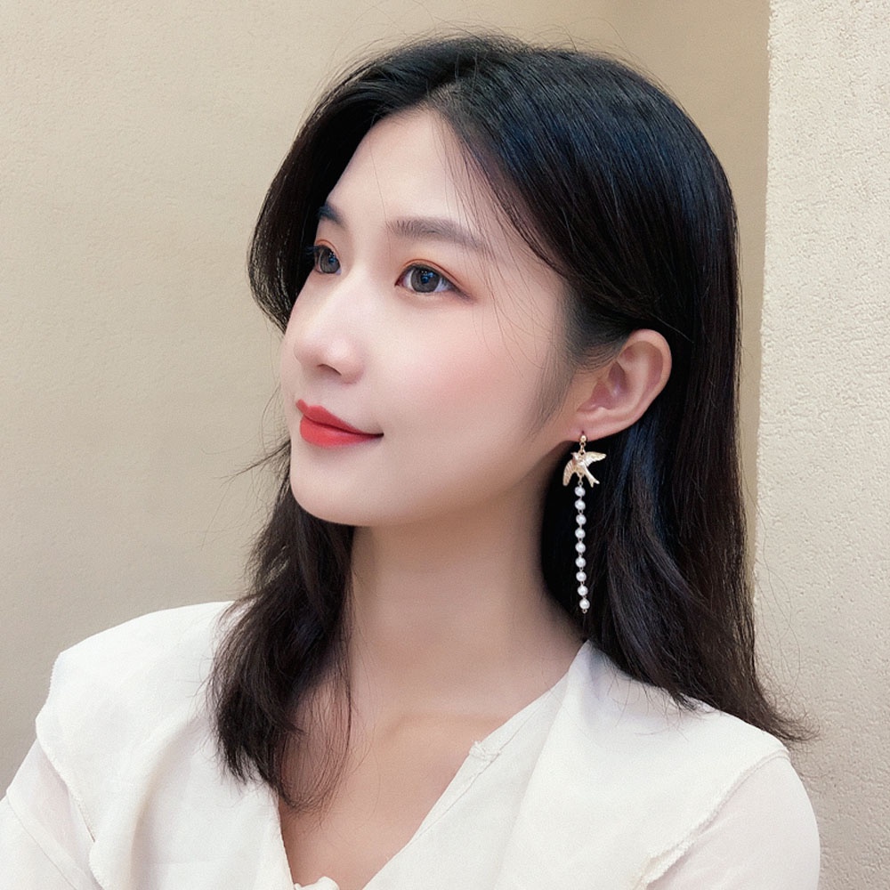Khuyên Tai Dáng Dài Hình Lồng Chim Phong Cách Hàn Quốc Thời Trang Cho Nữ