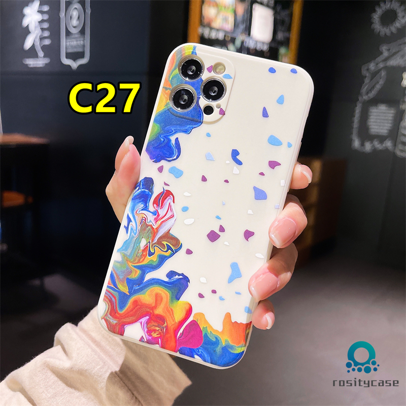 Full Cover Straight Cube Art Watercolor TPU Phone Case for  Xiaomi Redmi Note 9 8 10 10S 9 PRO MAX 9S Xiaomi Redmi POCO X3 NFC X3 PRO M3 Redmi 9 9C NFC 9A 9i 9T 9 PRO