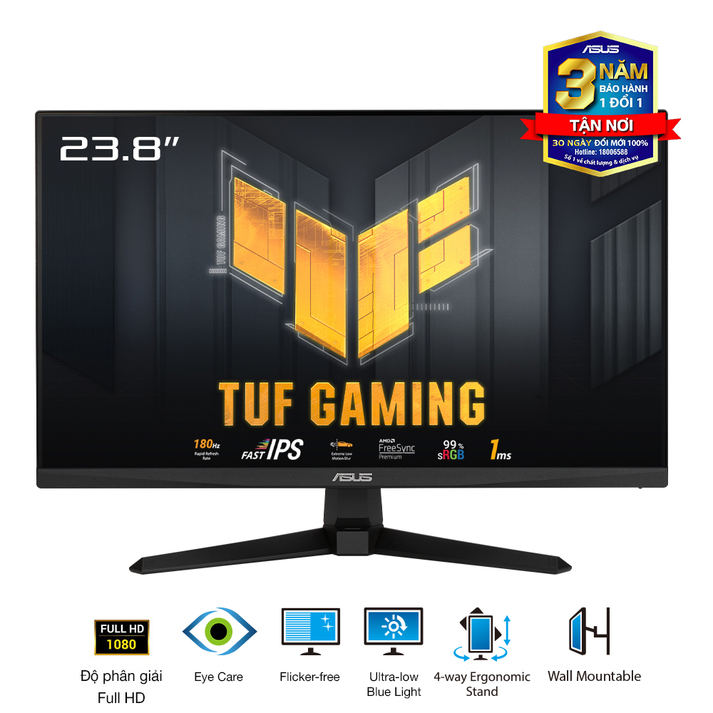 Màn Hình Game ASUS TUF Gaming VG249Q3A 23.8" IPS FHD 180Hz 1ms 99% sRGB 2 Loa