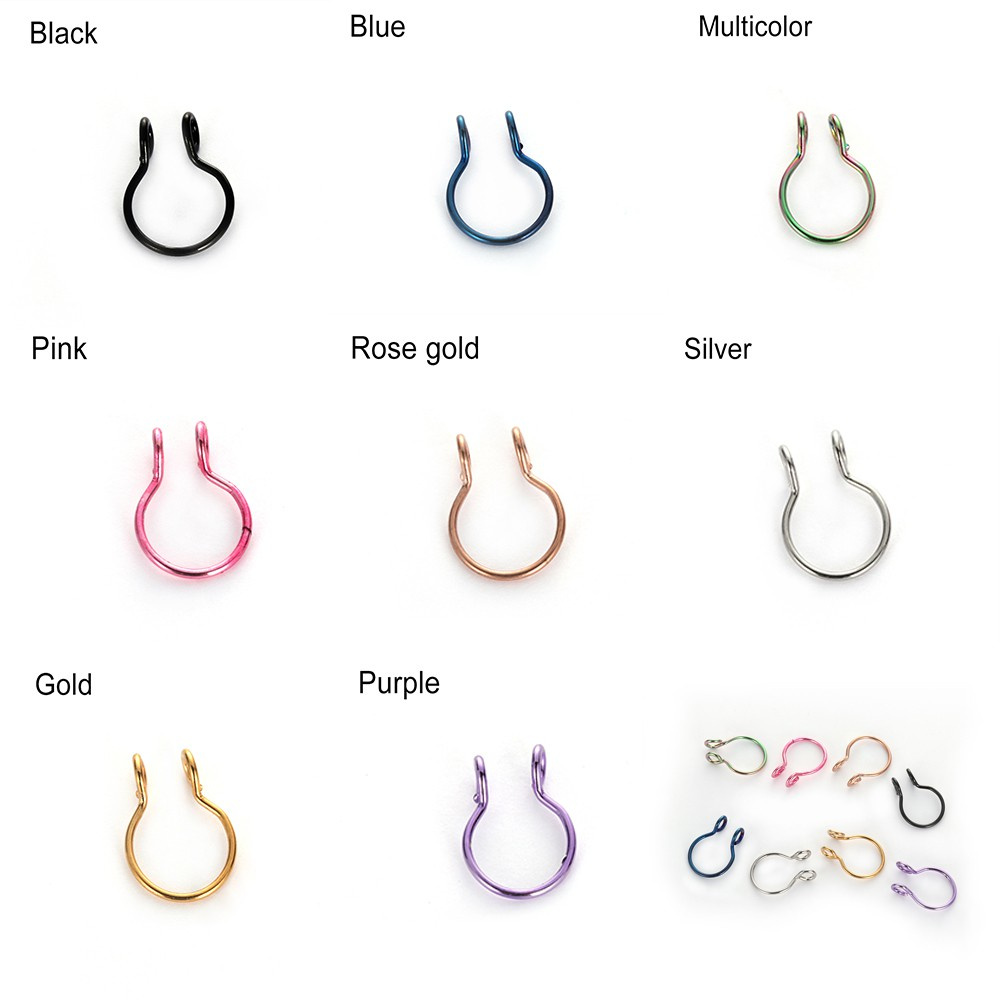 Khuyên mũi đường kính 8mm bằng thép không gỉ không cần xỏ thời trang dành cho nữ