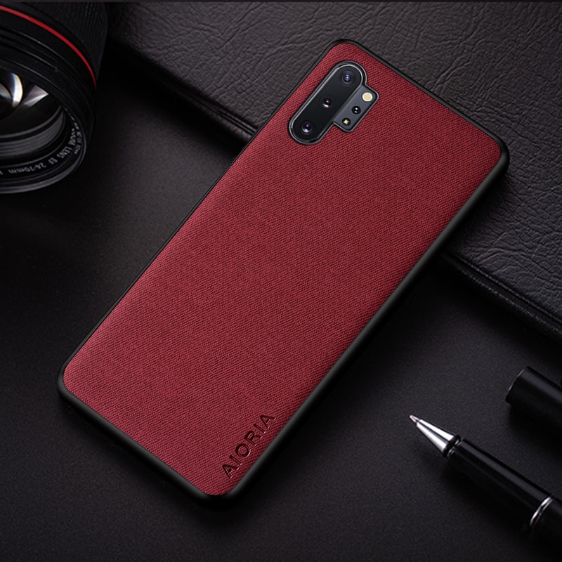 Ốp Lưng Cao Cấp Cho Samsung Galaxy Note 10 plus Bao Da Dệt Da Điện Thoại