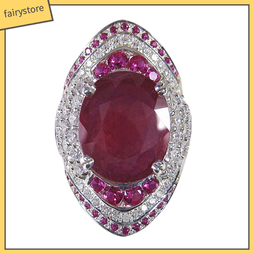 Nhẫn Đính Đá Ruby Nhân Tạo Thời Trang Cho Nữ