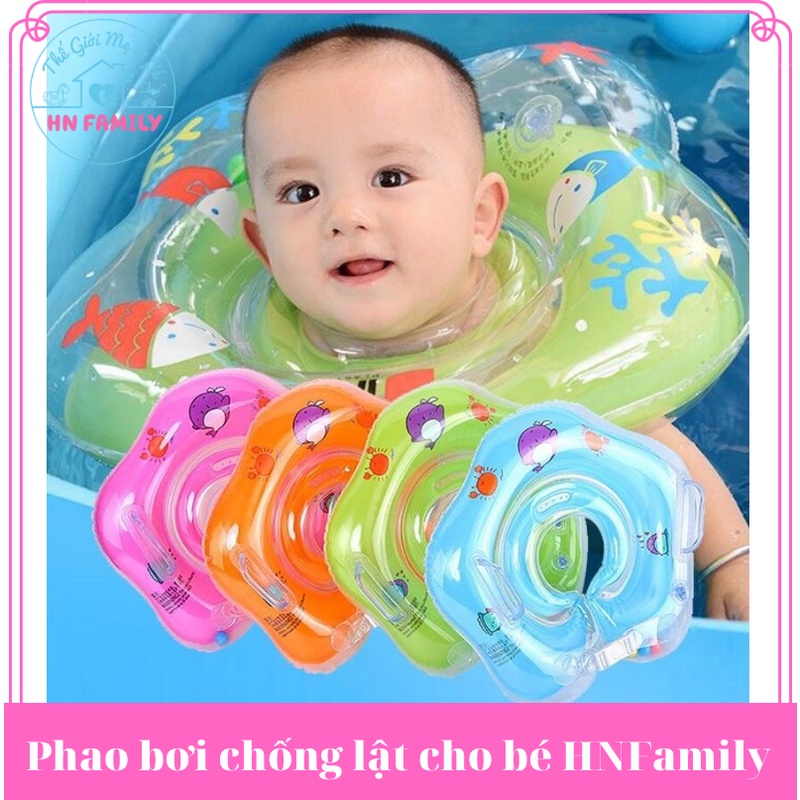 Phao bơi chống lật cho bé HNFamily - Phao cổ cho bé tập bơi đỡ cổ tắm biển, bể bơi cho trẻ em 1 tuổi 2 tuổi an toàn