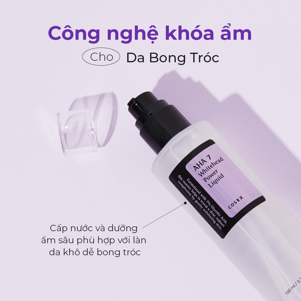 Nước cân bằng da COSRX AHA Whitehead Power Liquid AHA 7% 2% Niacinamide 2% 100mL