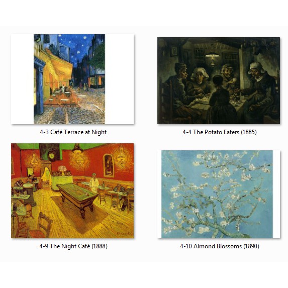 Flashcard 10 bức tranh đẹp nhất của Van Gogh 15x21cm TGXQ thẻ học thông minh
