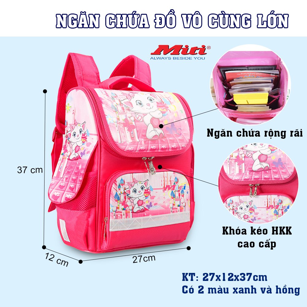 [MUA CẶP TẶNG SANDAL]Cặp chống gù học sinh - Balo chống gù lưng cho bé trai và gái C11060 [Miti]