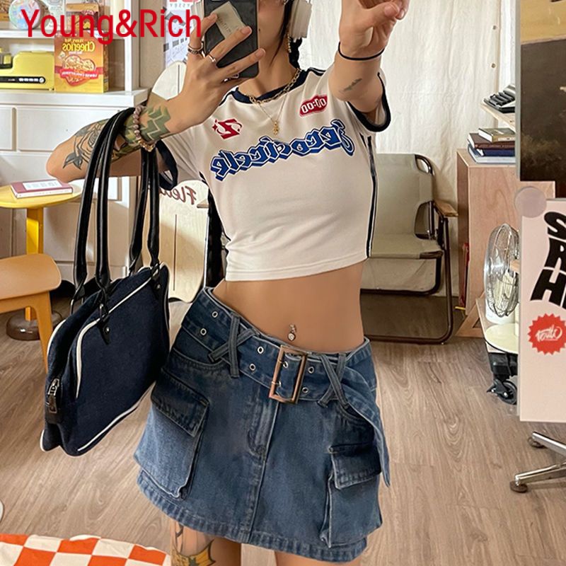 Áo Thun Ngắn Tay Dáng Ôm Phong Cách Mỹ Thời Trang Mùa Hè Hàng Mới Dành Cho Bạn Nữ