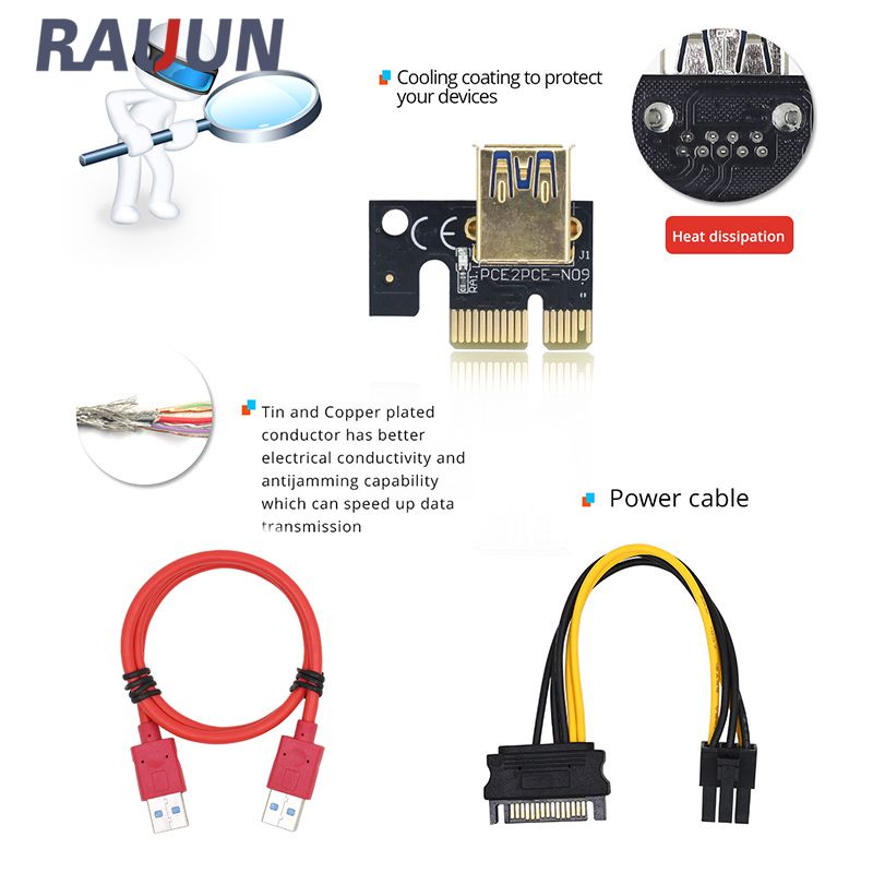 Card Mở Rộng Ver 009s Plus Usb 3.0 Pci-E Riser Card 009s Express 1x 4x 8x 16x
