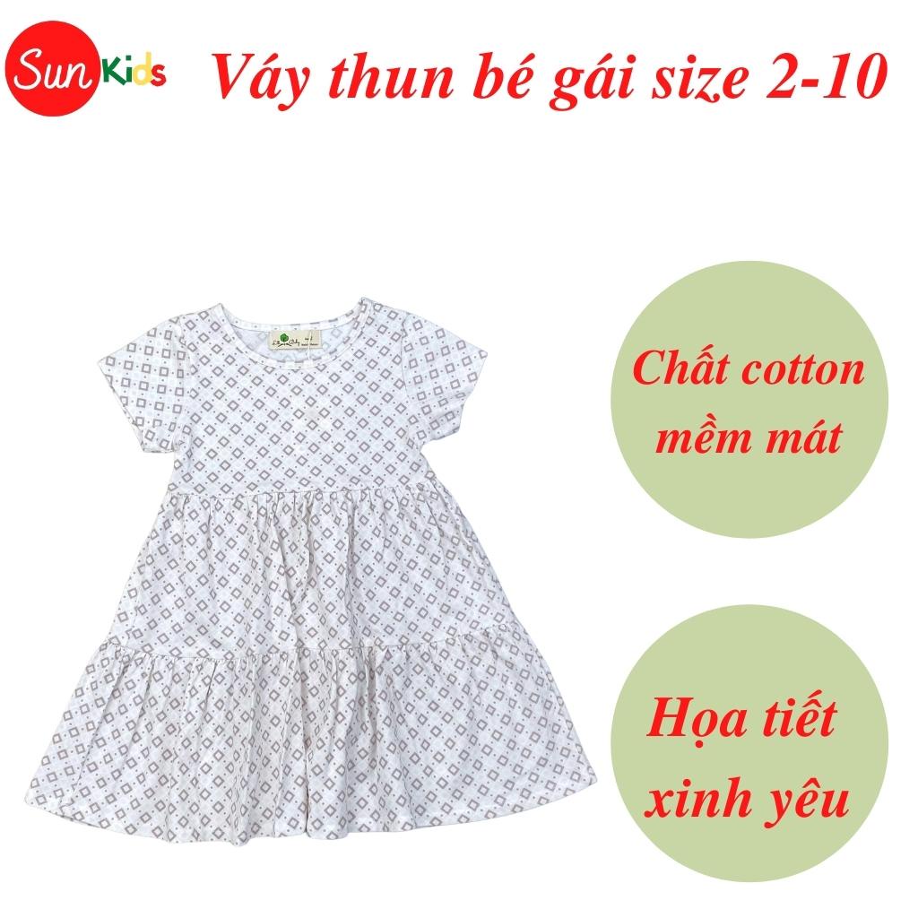 Váy bé gái chất cotton, đầm bé gái size 1-5 tuổi, đầm trẻ em SUNKIDS có nhiều màu