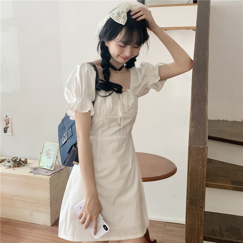 Đầm Tay Phồng Cổ Vuông Xinh Xắn Cổ Điển Kiểu Pháp Dành Cho Nữ | BigBuy360 - bigbuy360.vn