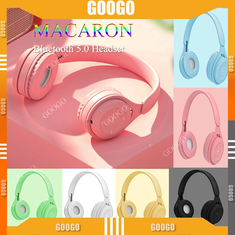 Tai nghe không dây Bluetooth 5.0 Hifi màu macaron dễ thương tích hợp Mic chất lượng cao