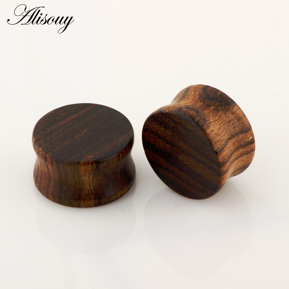 Set 2 Khuyên Tai 6-25mm Bằng Gỗ Thời Trang Cá Tính