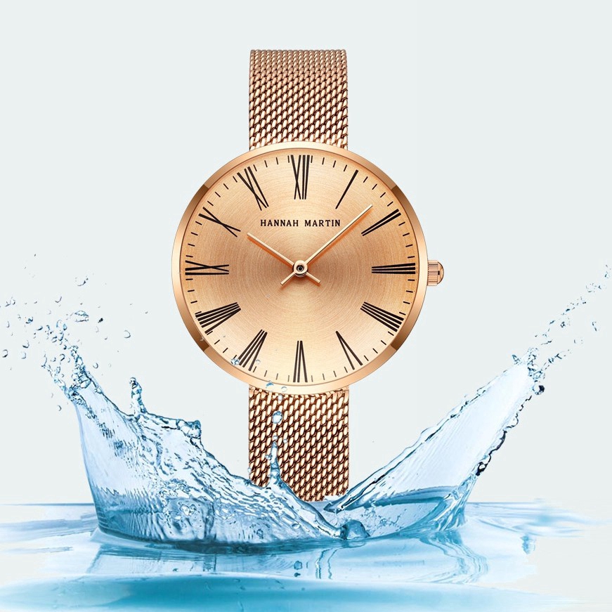 Đồng hồ nữ Hannah Martin 100% Original Women's Watches Thép Không Gỉ Hàng Cao Cấp Quartz Stainless steel Girl Waterproof Wrist watches Gift Birthday 105