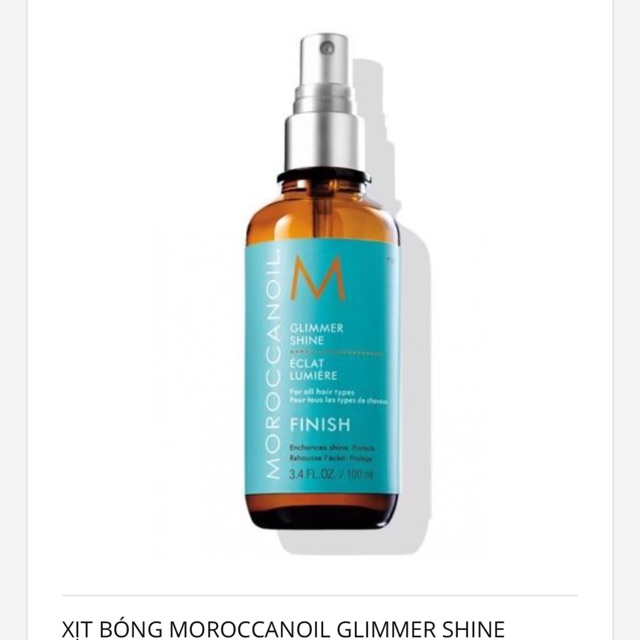 Xịt bóng Moroccanoil Glimmer Shine Finish cao cấp 100ml