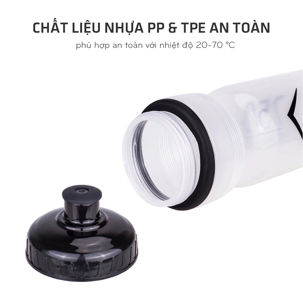 Bình nước nhựa gắn xe đạp hoặc tập thể thao dung tích 750ml an toàn cho cơ thể