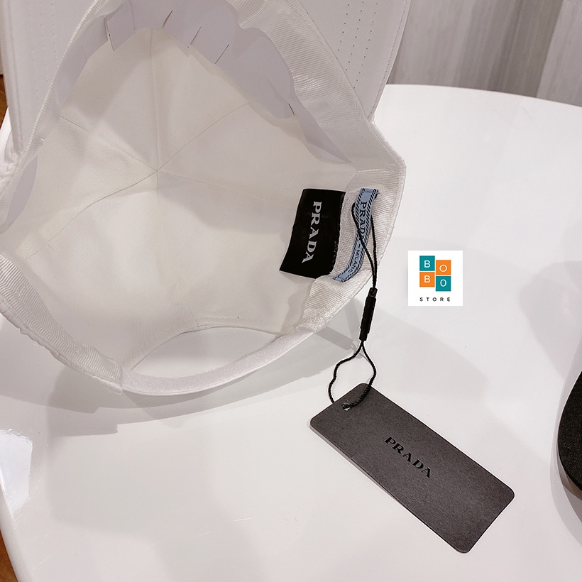 MŨ BUCKET  GIÓ 2 LỚP  PRADA LOGO KIM LOẠI - CỰC CÁ TÍNH