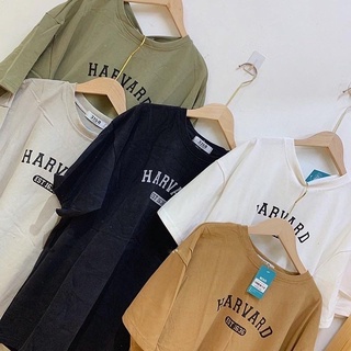 Áo Phông Chữ HARVARD 3158 Dáng Rộng Tay Lỡ Không Dãn Basic by Gem Style
