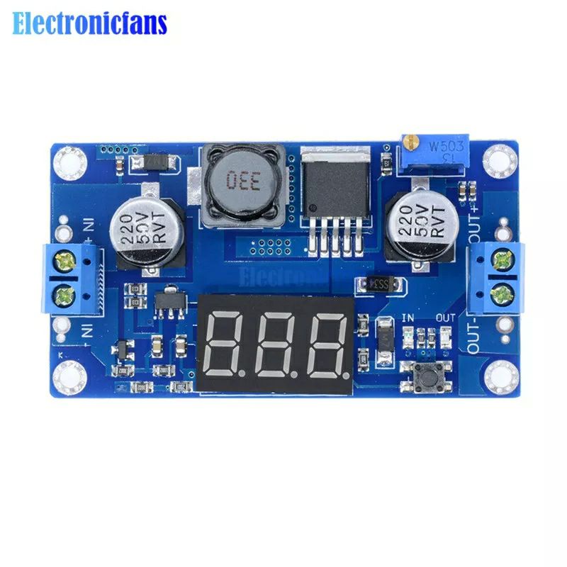 Module hạ áp LM2596 DC ra DC có màn hình báo Volt
