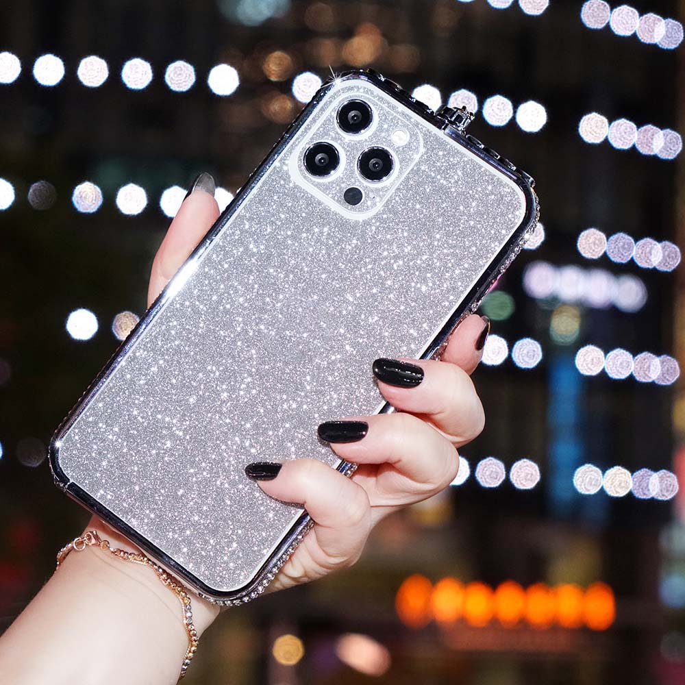 Ốp Điện Thoại Viền Kim Cương Thời Trang Cho Iphone 14 Pro Max 11 Pro Max XR 11 12 Pro Max 7 / 8 / XS Max 13 Pro Max