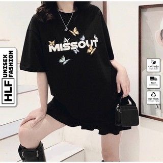 Áo thun tay lỡ nữ freesize phông form rộng dáng Unisex - mặc cặp, nhóm, lớp in hình BƯỚM MISSOUT BUTTERFLY HLFashion