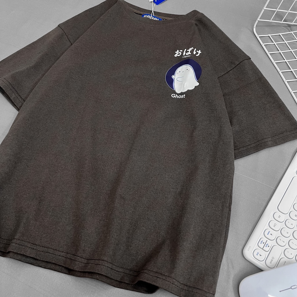 Áo thun tay lỡ nam nữ MEANSTORE phông in hình 100% cotton vải mát form rộng phong cách Ulzzang - Xám chì