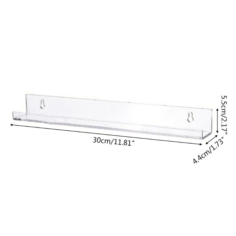 Set 6 Kệ Sách / Đồ Trang Điểm / Ảnh Bằng Acrylic Trong Suốt Gắn Tường / Đèn Led Tiện Lợi Dành Cho Phòng Bé